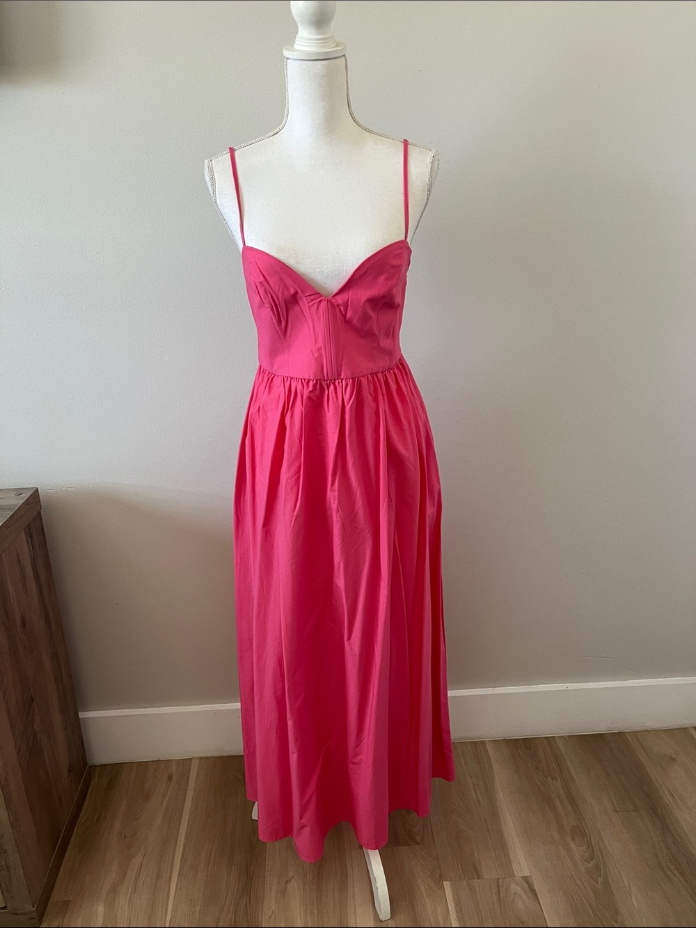 Steve Madden Hot Pink Spaghetti Strap Midi Dress